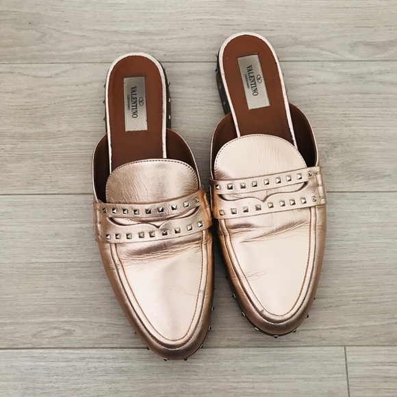 Valentino Shoes - Metallic Valentino Slides